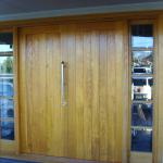 oak doors with side light.